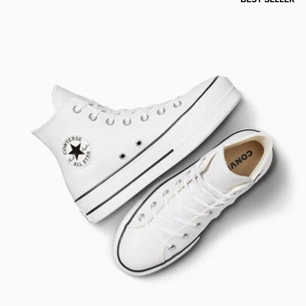 White Leather Converse with Platforms